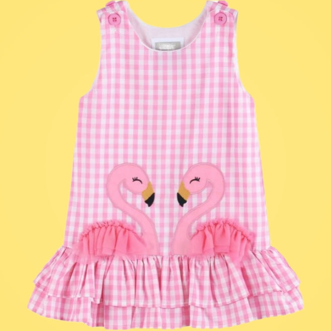 Blush Flamingo Gingham Charm Dress