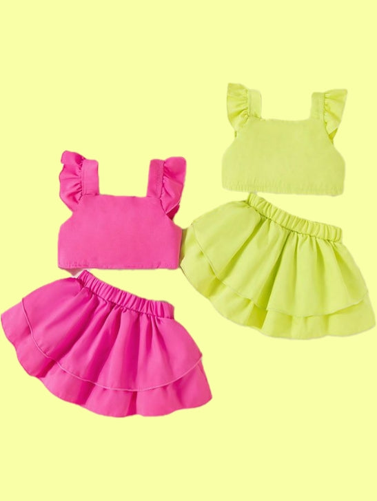 Candy Pop Ruffle Skits and Top Set